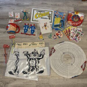 Vintage Junk Drawer Clowns Lot Party Toys Bozo Kazoo Decor Iron On Odds & Ends